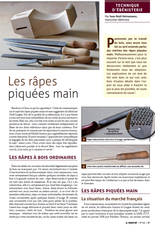 Article Bouvet 156 - Les râpes piquées main