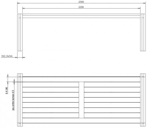 Une table de terrasse stable et moderne : plans cotés