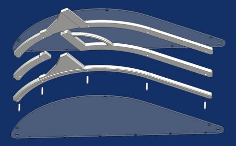 Cape suspendue pour scie circulaire : le sandwich