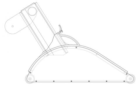 Cape suspendue pour scie circulaire : vue de côté