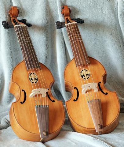 Lutherie : dessus de viole, les tables d'harmonie sont en pin