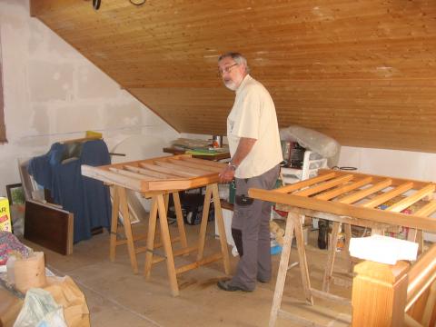 Un escalier quart tournant : garde-corps, réalisation en cours