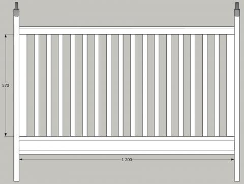 Un lit pour bébé, simple et moderne, vue de côté