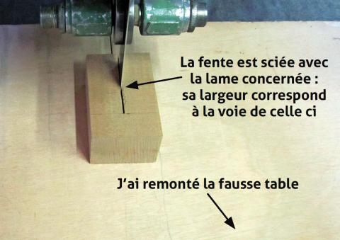 Exécution du trait de scie